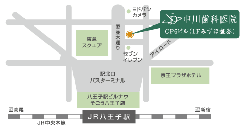 中川歯科医院の周辺地図(拡大図)